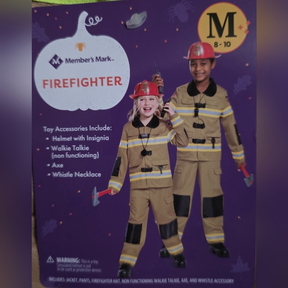 NWT Size Medium Disguise Unisex Kid's Firefighter Halloween Costume - Picture 5 of 6